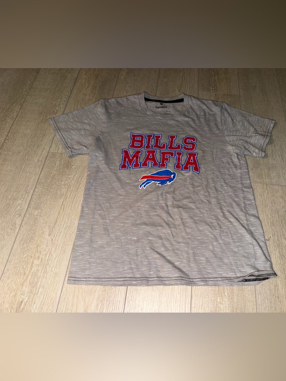 Fanatics Kids Gray 'Bills Mafia' Short Sleeve Tee with Red & Blue Logo